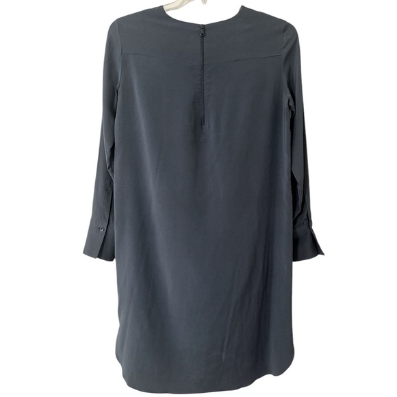 BRUNELLO CUCINELLI LONG SLEEVE SHIFT DRESS DARK GRAY STRETCH SILK
SIZE LARGE - Picture 3 of 6